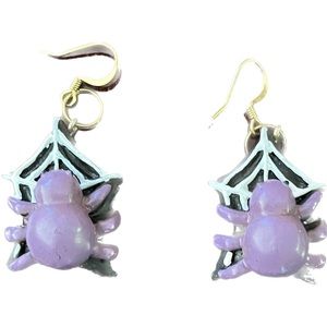 Spider earrings with gold finding.